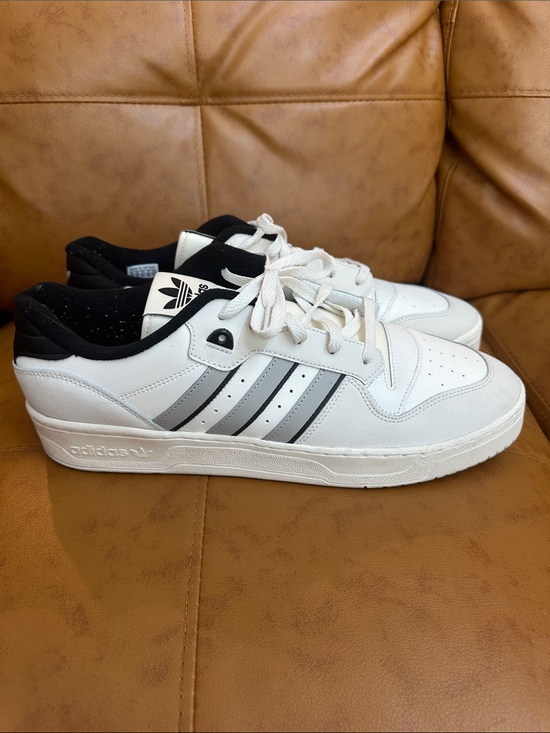 adidas Other - adidas White Sneakers with Black and Gray Stripes
